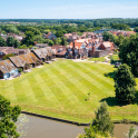 An aerial view of Bede's School buildings and grounds