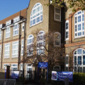 View from the street of Belleville Primary School, Clapham