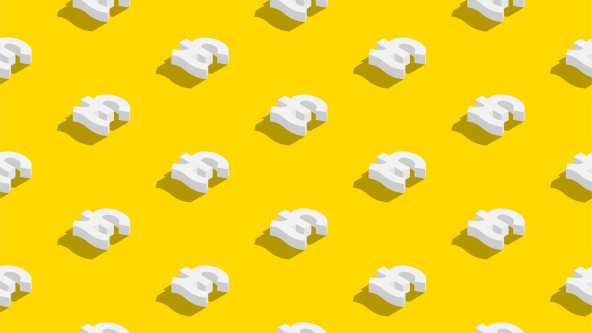 £ symbols on a yellow background