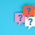 Question marks on 4 speech bubbles.