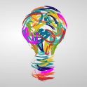 A lightbulb painted in watercolour