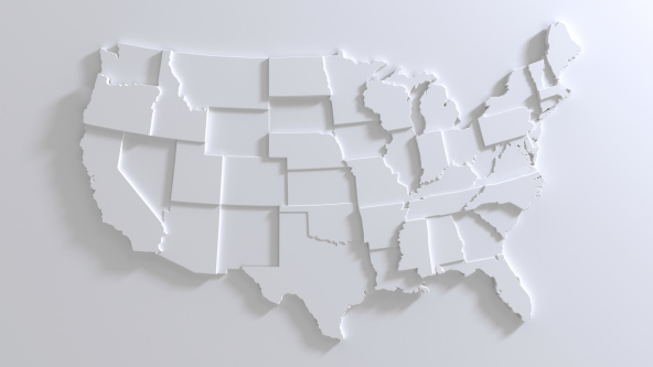 A 3D paper illustration of America