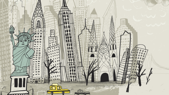 An illustration of NYC