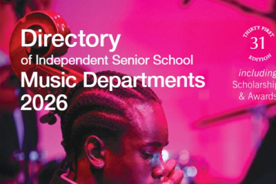 The front cover of the the Music Teachers' Association Directory of Independent Senior School Music Departments 2026