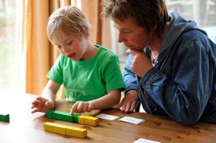 Young boy studying